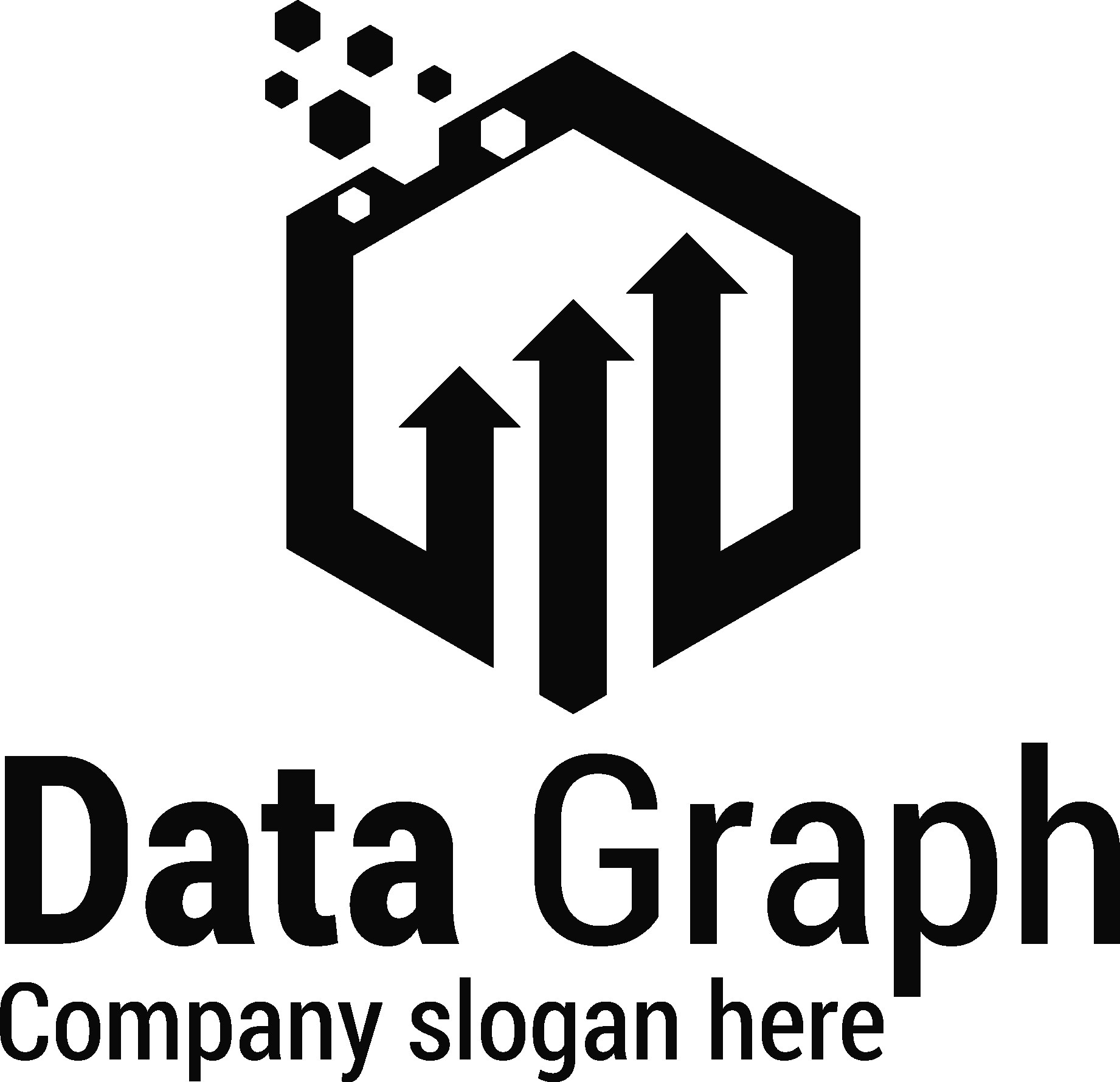 Abstract Data Graph Black Logo Vector Logo
